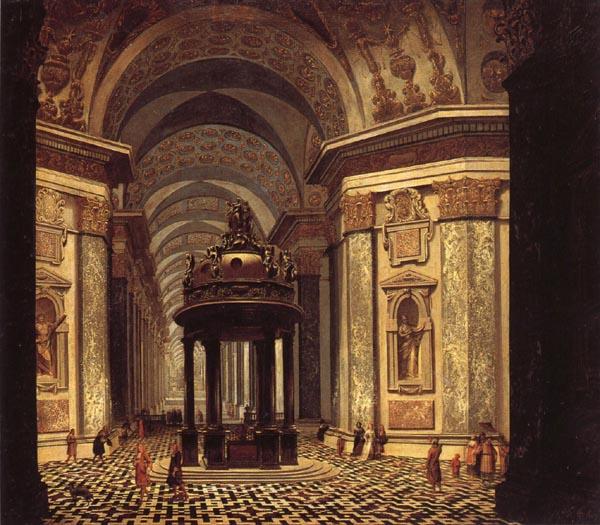Wilhelm Schubert van Ehrenberg Church Interior oil painting picture